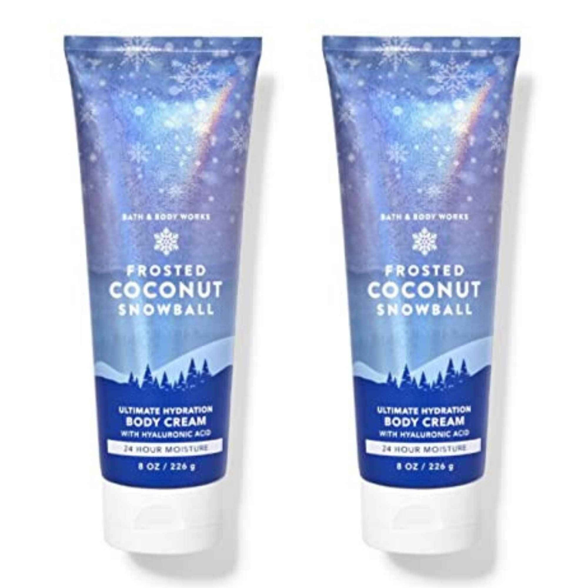 Bath and Body Works Gift Set of 2 - Body Cream - (Frosted Coconut Snowball), 2 Ounce
