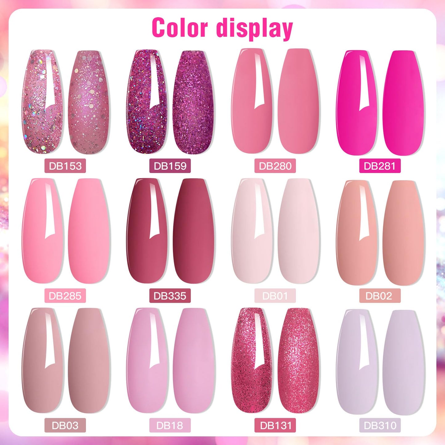 MTSSII Gel Nail Polish Set, 12PCS Pink Gel Nail Polish Kit, Soak Off UV/LED Nail Polish Nail Art Design Salon Home Gifts for Women