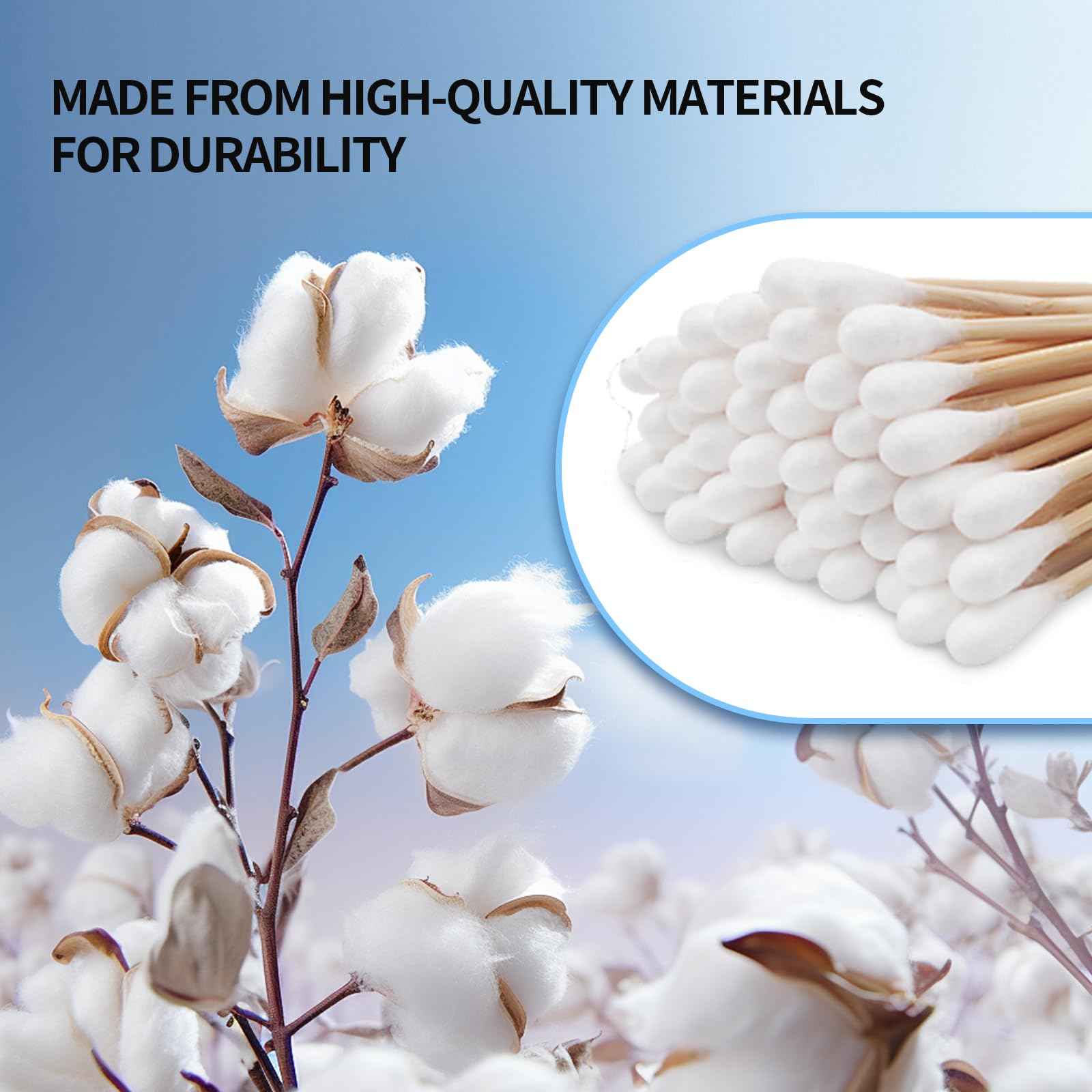 Long q Tips for Cleaning 10 Inch, 100pcs Cotton Swabs, Long 10" Cotton Tipped Applicators with Large 1/2" Diameter Swab - Non-sterile
