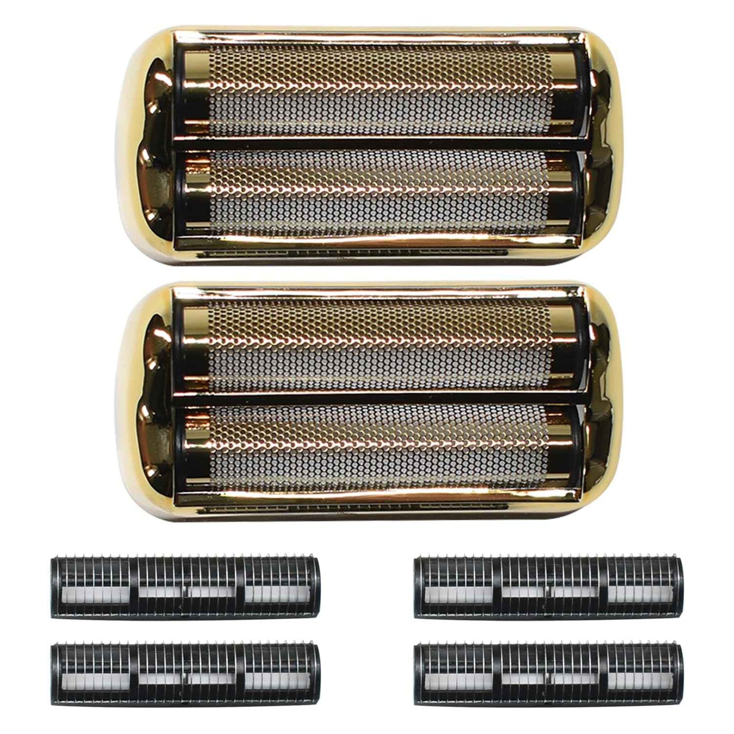 2PCS Replacement Foil and Cutters for BaBylissPRO Barberology Electric Shaver, Double Foil Shaver Replacement Head Compatible with BaBylissPRO FXFS2 Shaver (Gold)