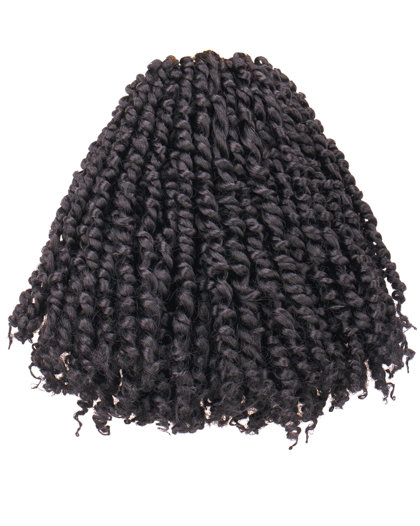 8 Inch 7 Packs Pre Looped Pretwisted Passion Twist Crochet Hair for Black Women and Kids-Natural Black,Soft Hair Extensions Braided by Synthetic Spring Kinky Twist Bohemian Curl(1B)