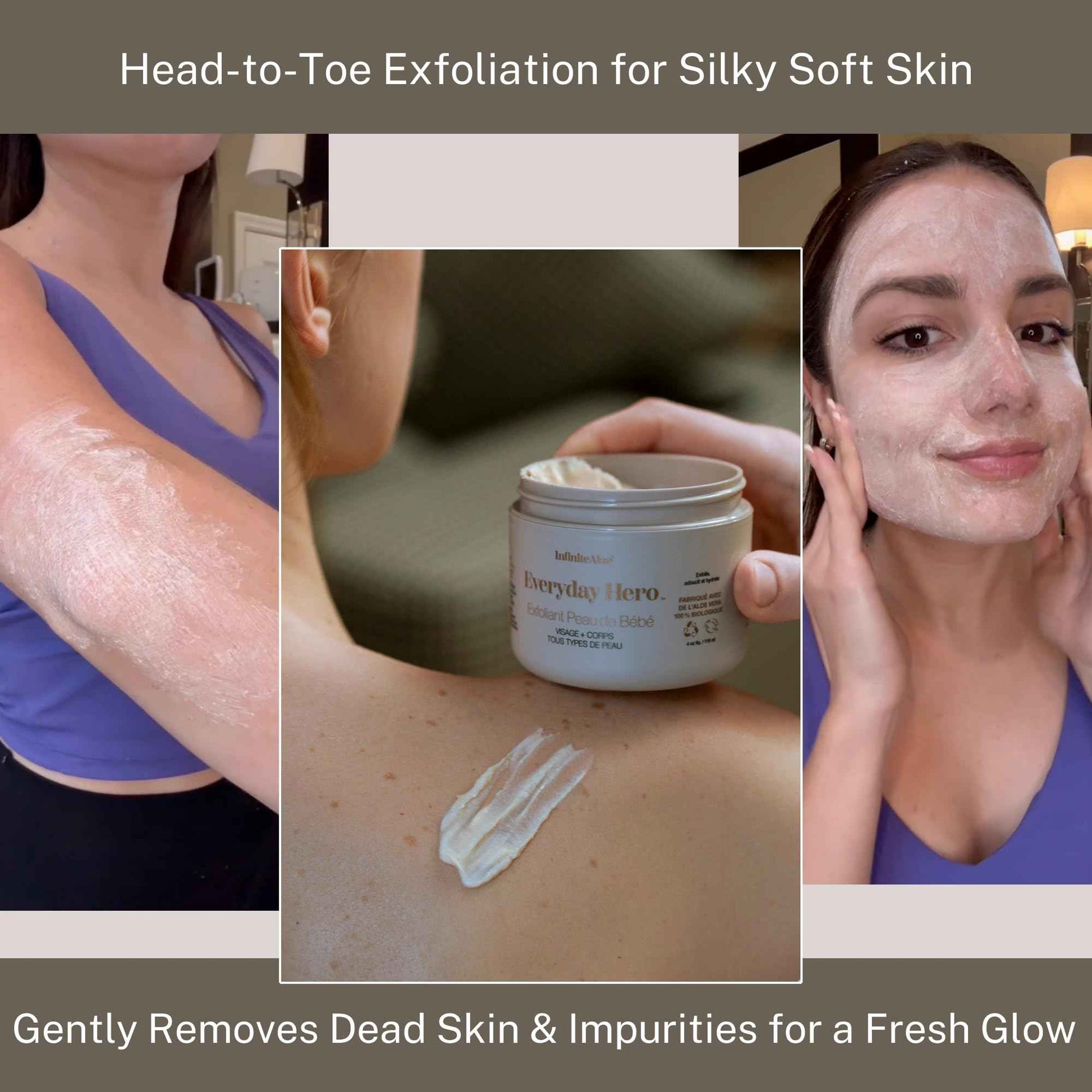 InfiniteAloe Baby Soft Scrub, Aloe Vera Based Face and Body Scrub – Exfoliating and Moisturizing – 4oz.