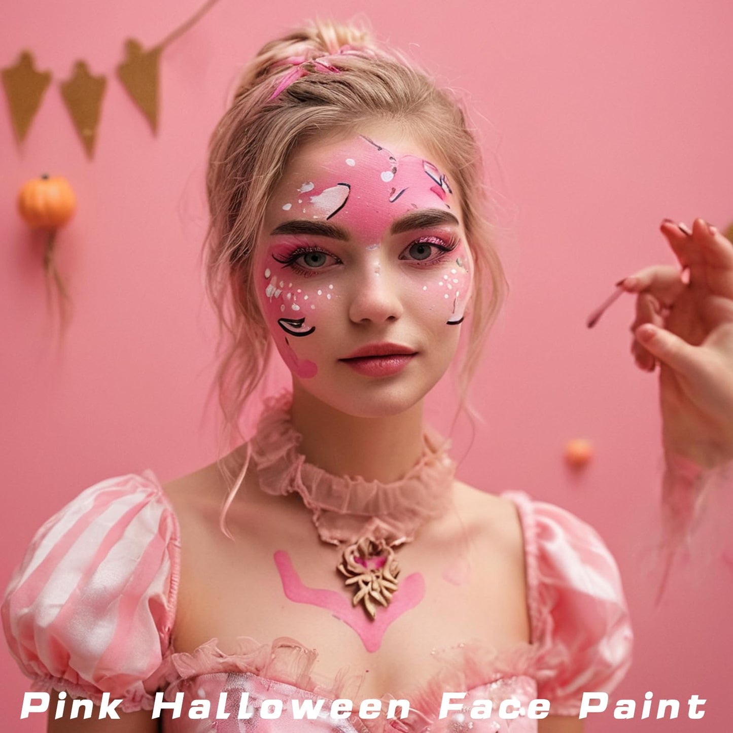 MEICOLY New Pink Halloween Face Paint Stick(1.06 Oz),Cream Blendable Full Body Paint Stick,Sweatproof Waterproof Face Body Paint Makeup Based Stick for Special Effects SFX Cosplay