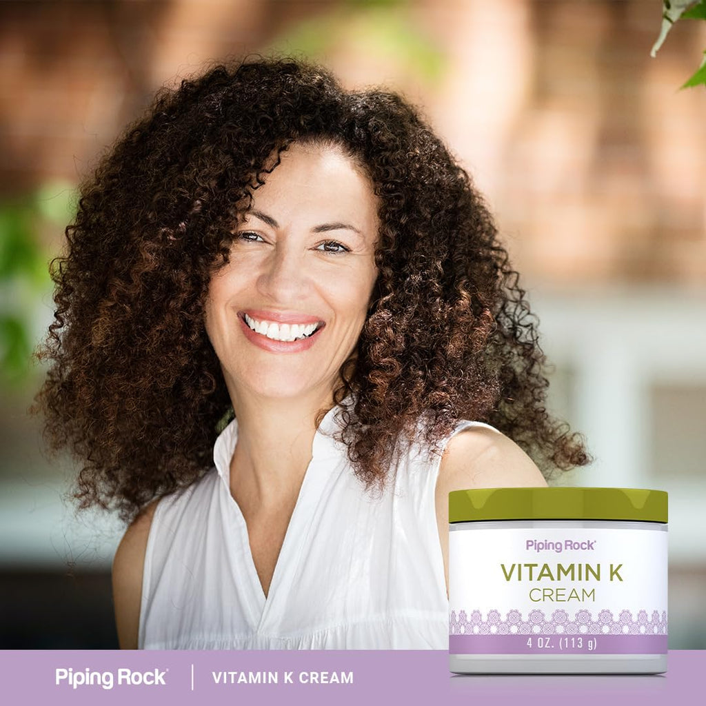 Piping Rock Vitamin K Cream | 4 Ounce | for Bruising, Dark Circles, Spider Veins, Eyes, Skin and Face