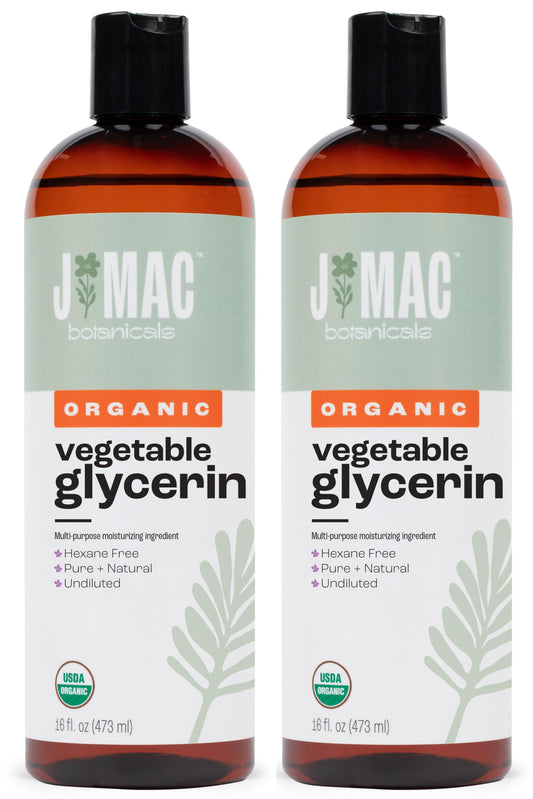 J MAC BOTANICALS Organic Vegetable Glycerin 16 oz - TWO PACK (32 oz total)