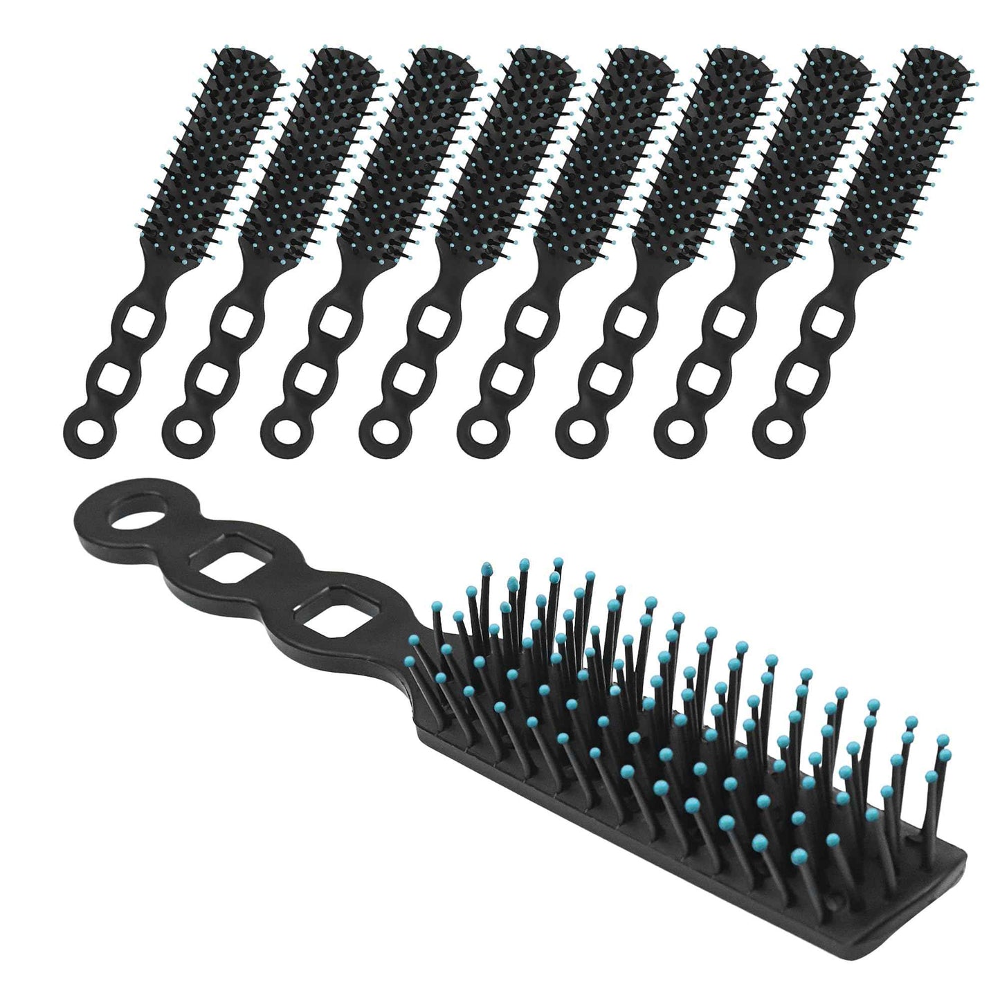 Bulk Hair Brushes for Homeless Individually Wrapped, Hair Brush Bulk, 100pcs Hair Brush for Curly Hair Suitable for Homeless,Shelter,Air Bnb/Hotel, Black