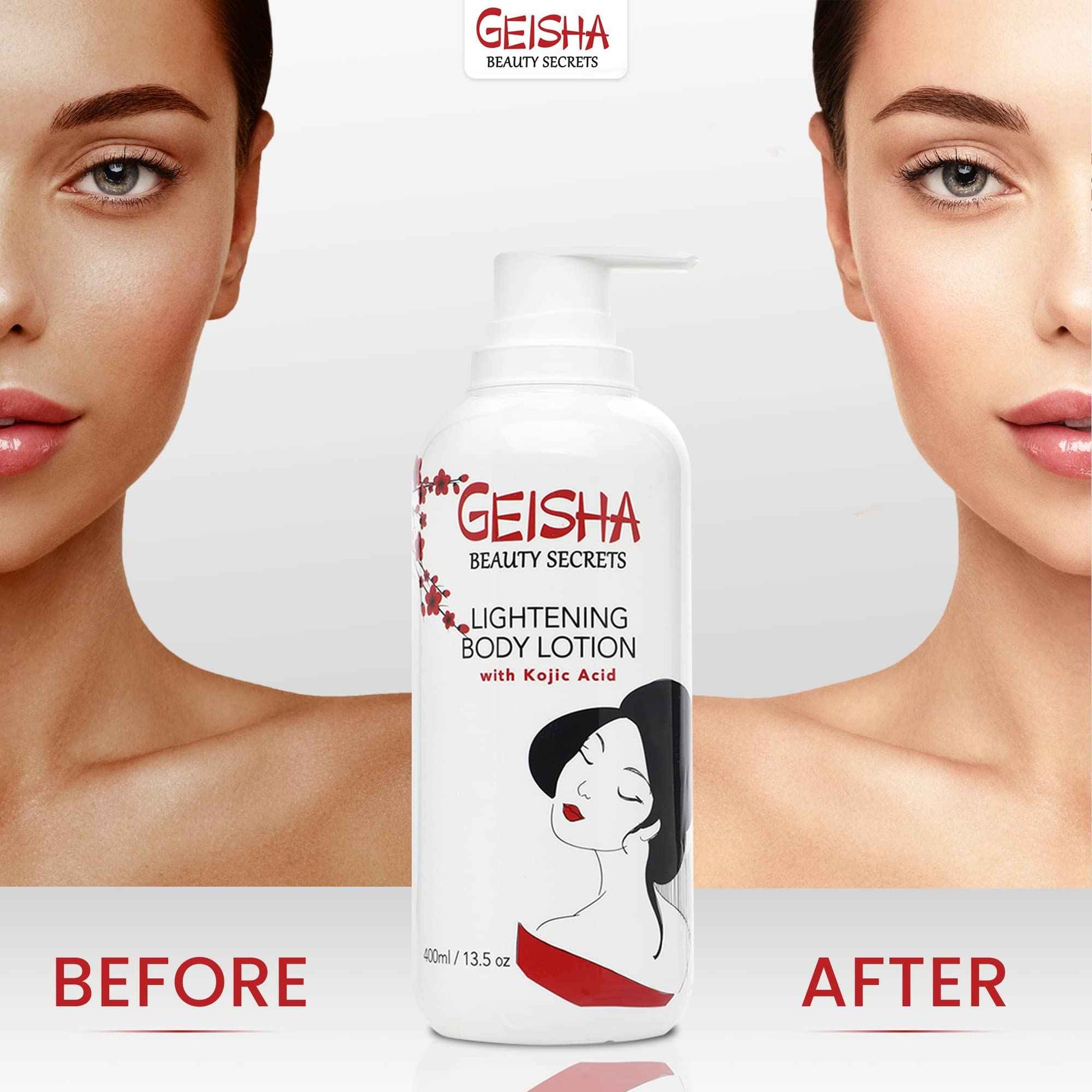 OMIC Geisha Kojic Acid Skin Brightening Body Cream - 13.5 fl oz / 400ml- Dark Spot Cream, Moisturiser, Uneven Skin Tone