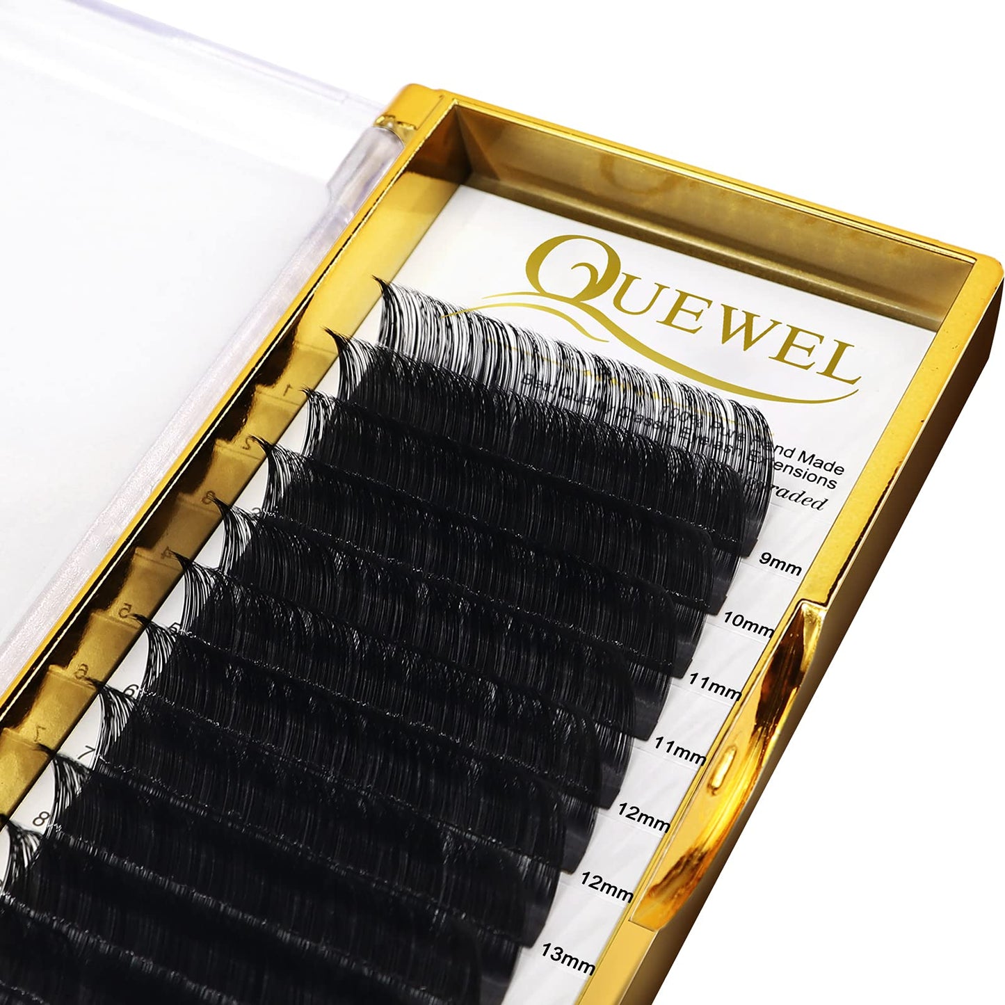 Classic Eyelash Extensions 0.03 D MIX9-16mm Lashes Extensions Supplies C/D Curl Single Length 9-20mm Mixed Length 9-16mm/15-20mm by QUEWEL (0.03 D MIX9-16)