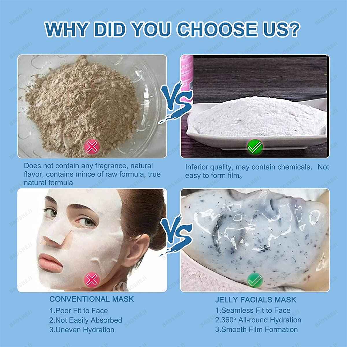 yordhg Jelly Mask Powder for Facials Professional Natural Gel Powder jelly Mask Peel Off Face Masks SkinCare, Moisturizing & Hydrating 23 Fl Oz (Hyaluronic Acid)