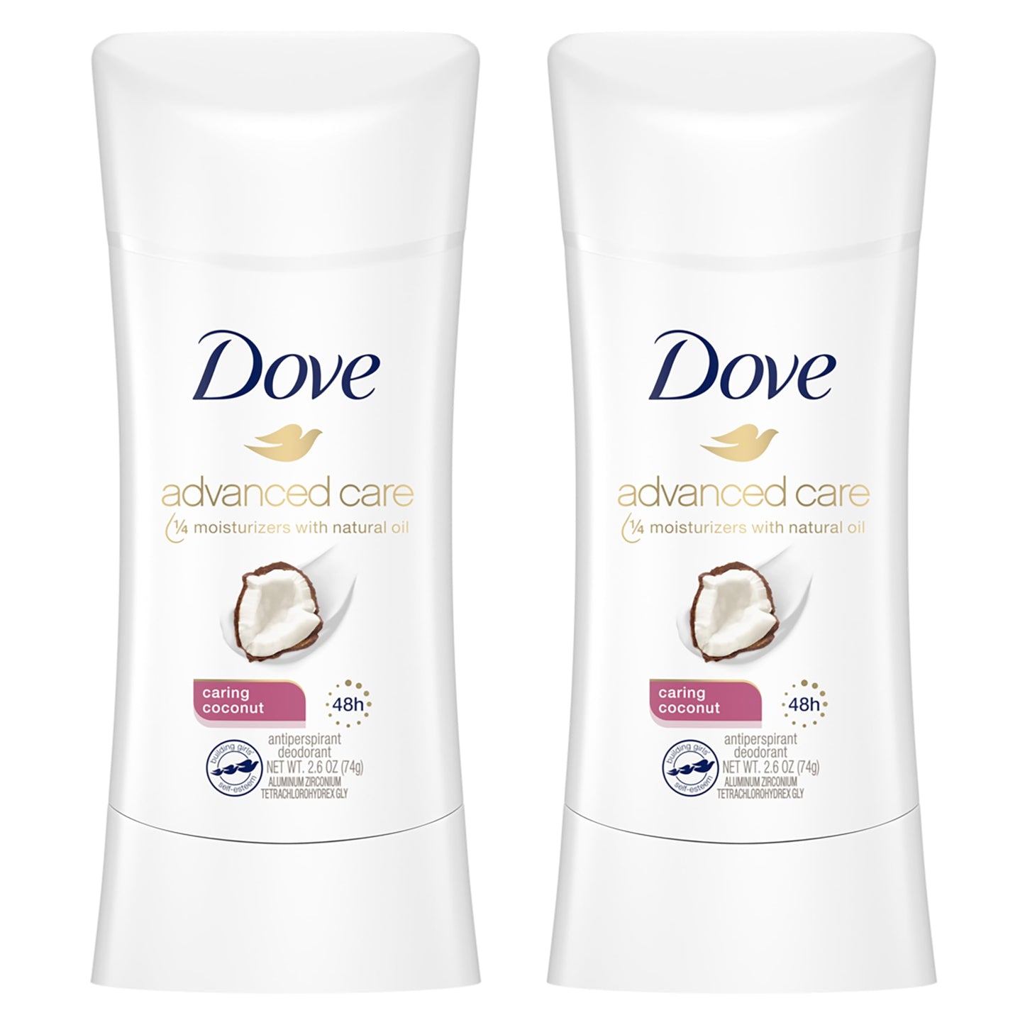Dove Advanced Care Dry Spray Antiperspirant Deodorant Caring Coconut 3 Count & Dove Advanced Care Antiperspirant Caring Coconut, Deodorant Stick for Women