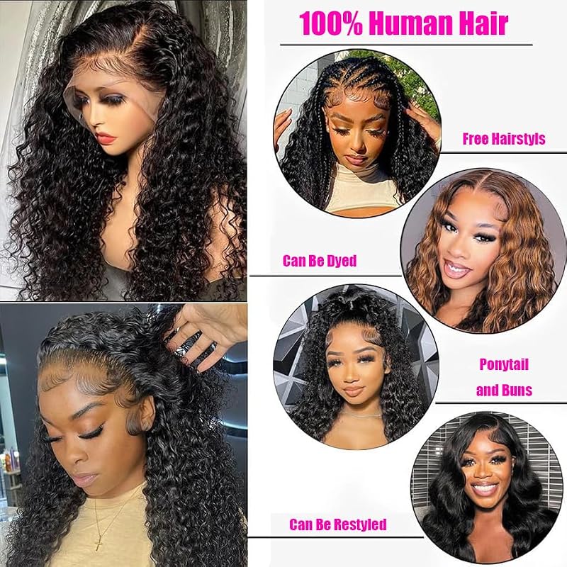 13x6 Deep Wave Lace Front Wig Human Hair 200% Density