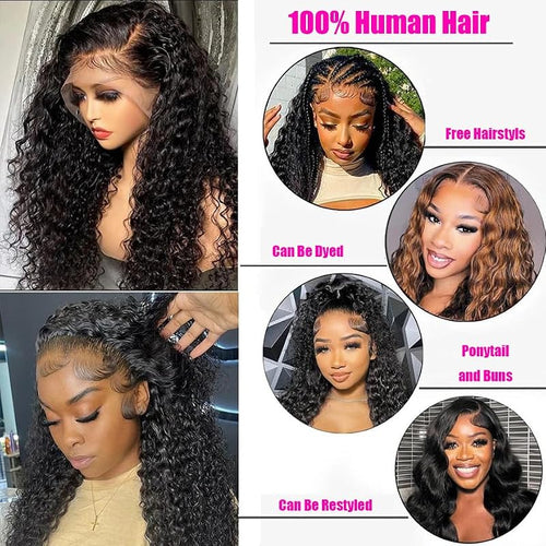 13x6 Deep Wave Lace Front Wig Human Hair 200% Density
