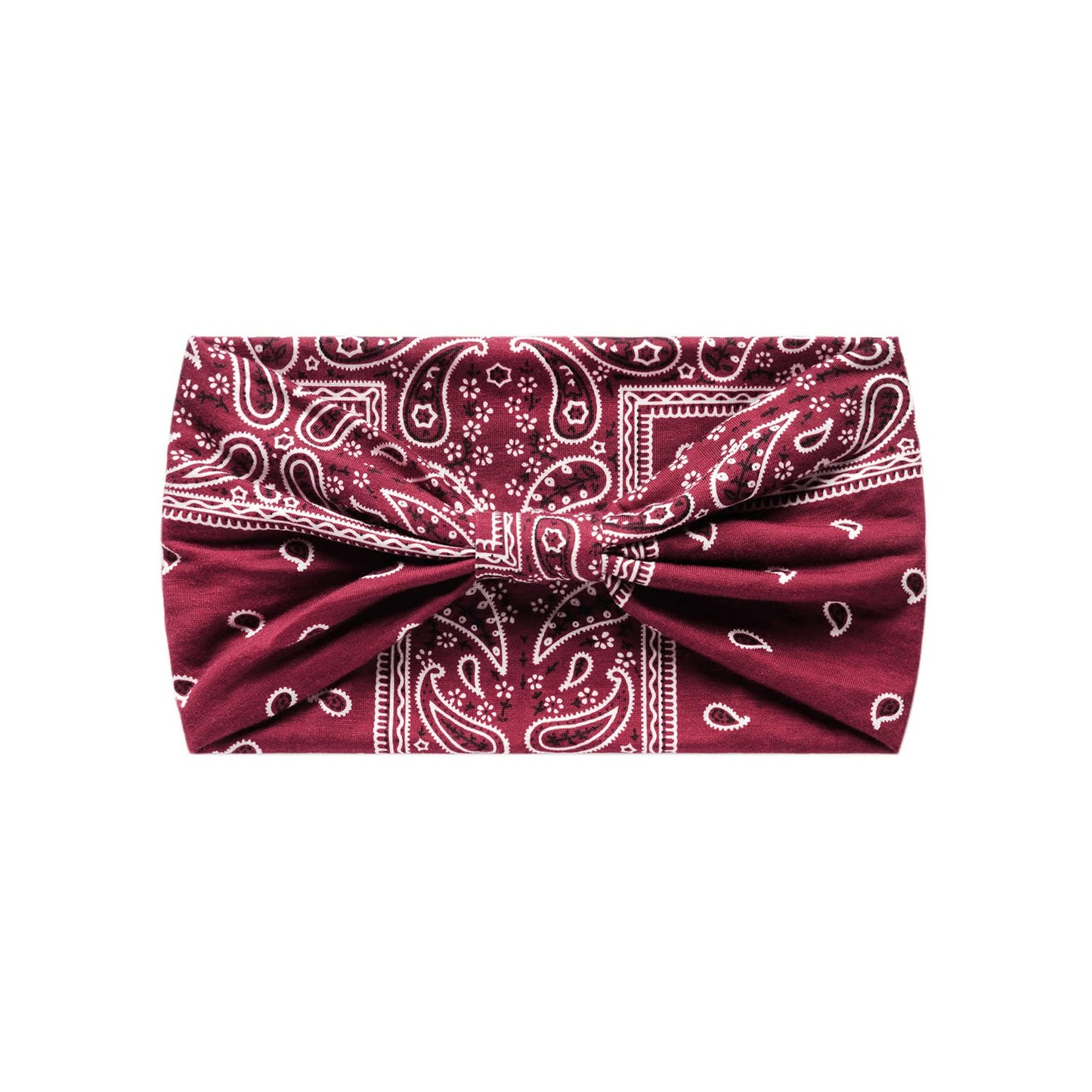 Eyanse Boho Headbands for Women Non Slip Wide Knotted Elastic Fabric Soft Fashion Workout Yoga Hair Bandana Head Wraps Pack of 3,Boho Paisley