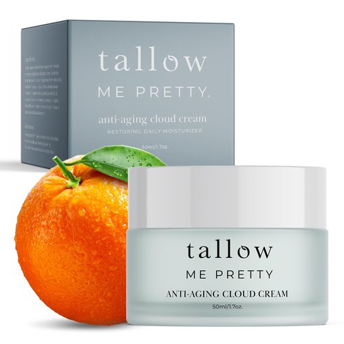 Tallow Me Pretty Anti-Aging Cloud Cream, Powerful Anti Aging Face Cream for Women, Minimizes Visible Aging, Improves Overall Texture & Boosts Skin Elasticity, Powered by Essential Fatty Acids, 1.7 Oz