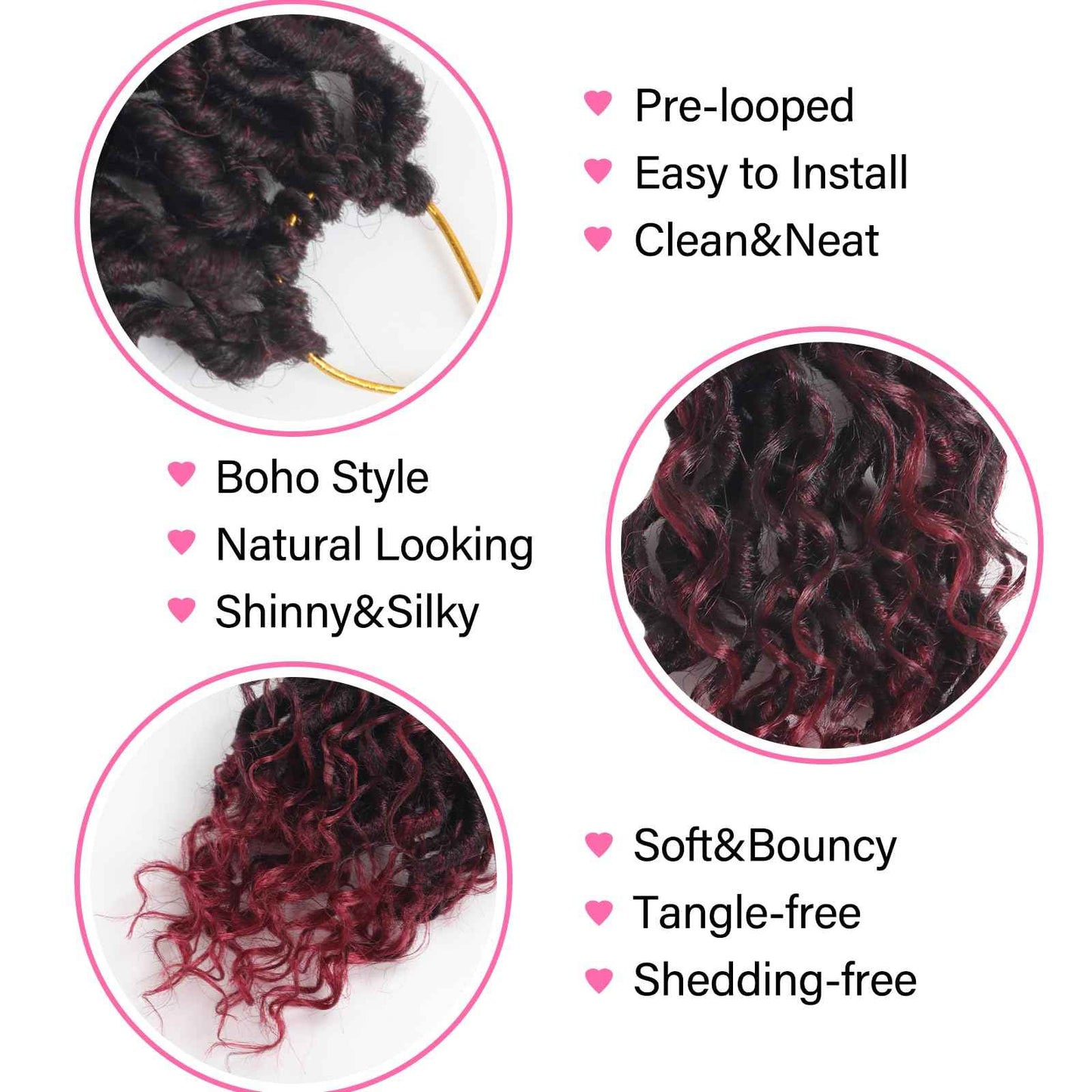 Sosihua Goddess locs crochet hair, 9 packs soft boho faux locs with curly ends bohemian crochet dreads for black women(14Inch,#Tbug)