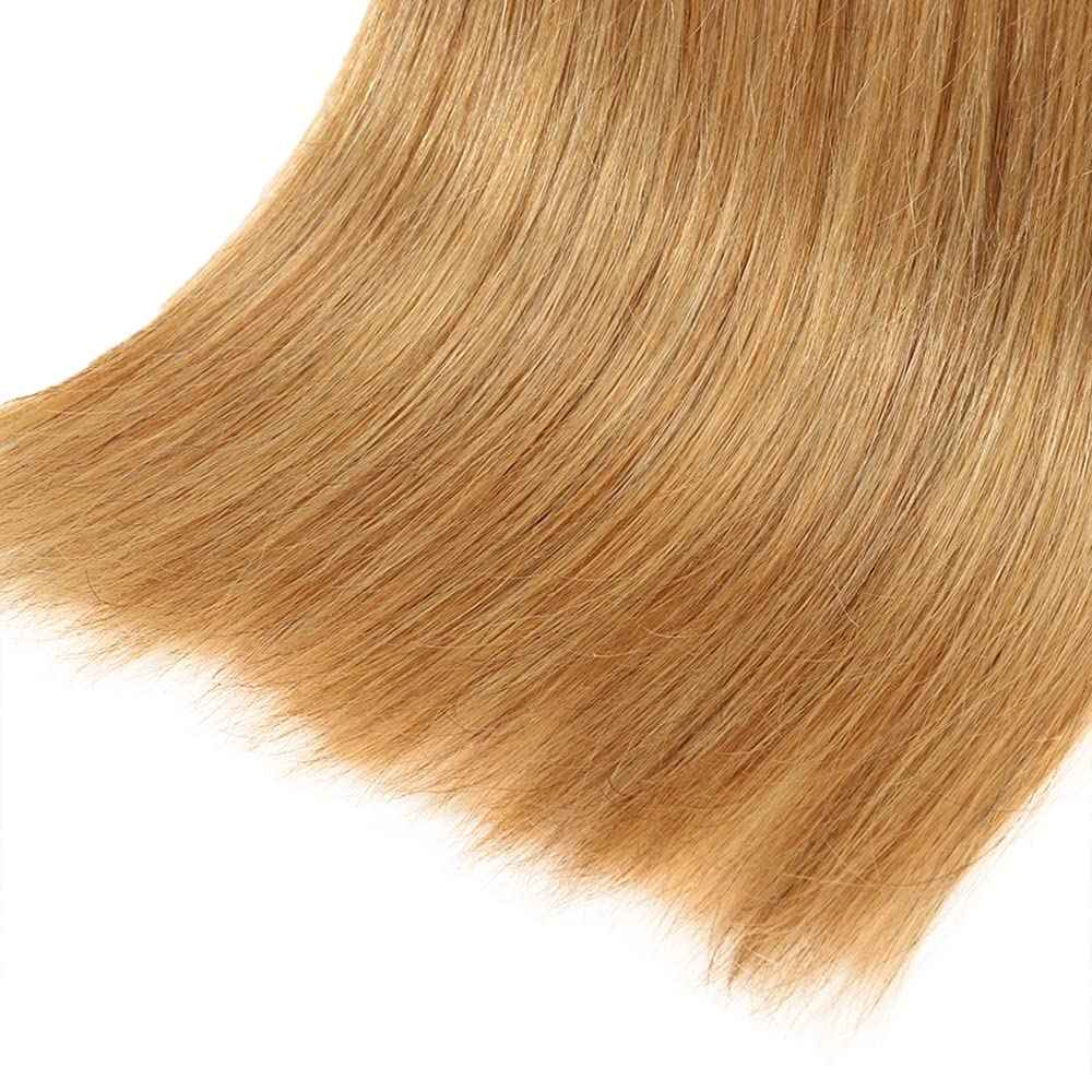 #27 Blonde Bundles Human Hair Straight Bundles 14 16 18 Inch Honey Blonde Straight Bundle Human Hair Extensions Unproceesed Virgin Hair 50 Gram Per Bundle 3 Bundle for Black Women