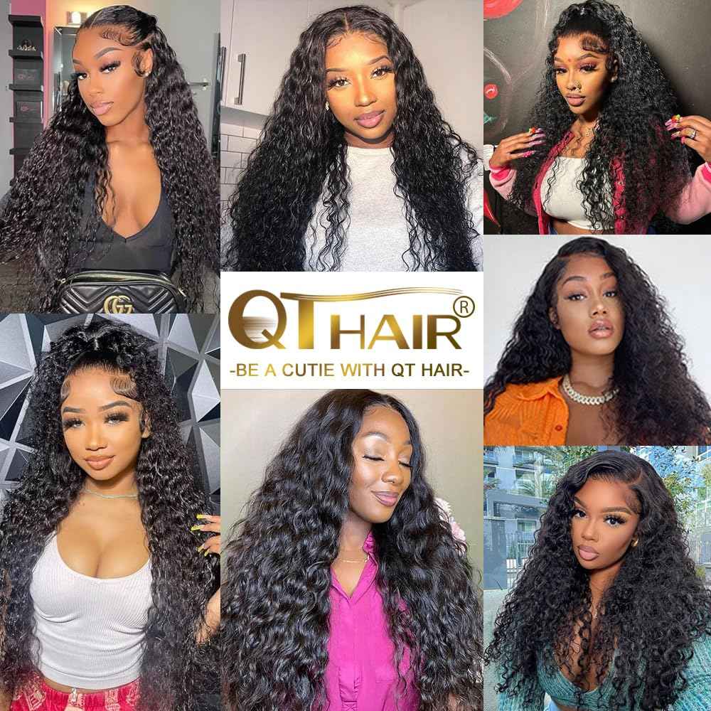 QTHAIR 16A Water Wave Human Hair Bundles Brazilian Virgin Water Wave Curly Human Hair 1 Bundle 100g Unprocessed Human Hair Extension for Black Women