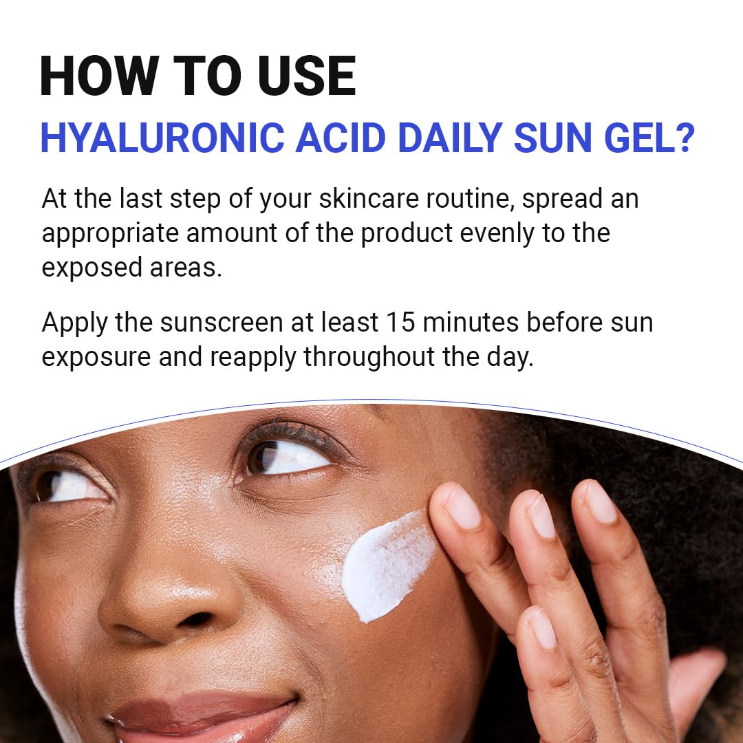 ISNTREE Hyaluronic Acid Daily Sun Gel 50ml, 1.69 fl.oz | SPF 30 PA+++ | 10 types of hyaluronic acid | Moisturizing sunscreen | No White cast | Mild Sunscreen | Korean skin care