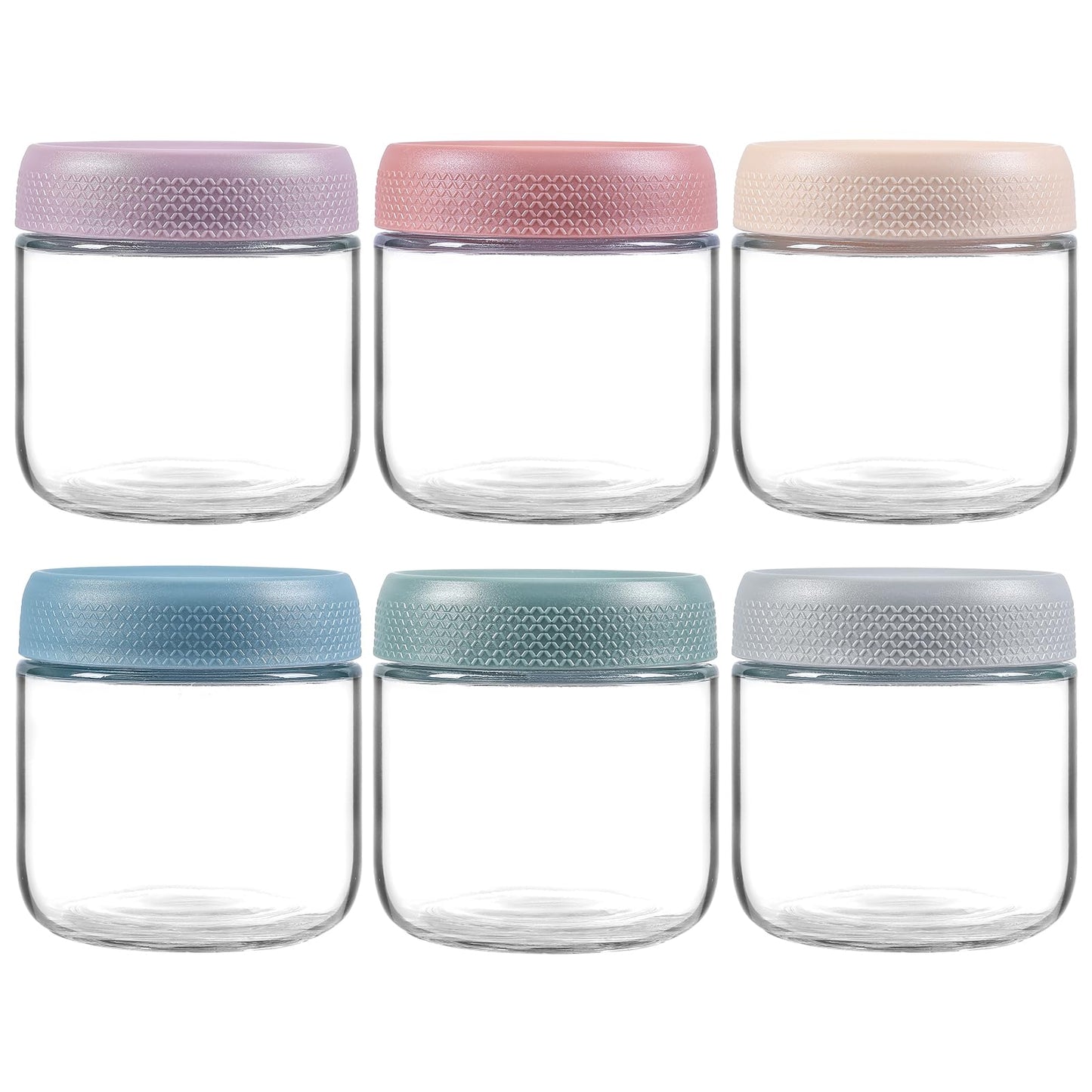 NETANY 6-pack 10oz Glass jars with Airtight Lids, Overnight Oats Containers with Lids, Wide mouth Mason Salad jars, Glass Food Storage Containers for Snacks Yogurt Spice Sugar