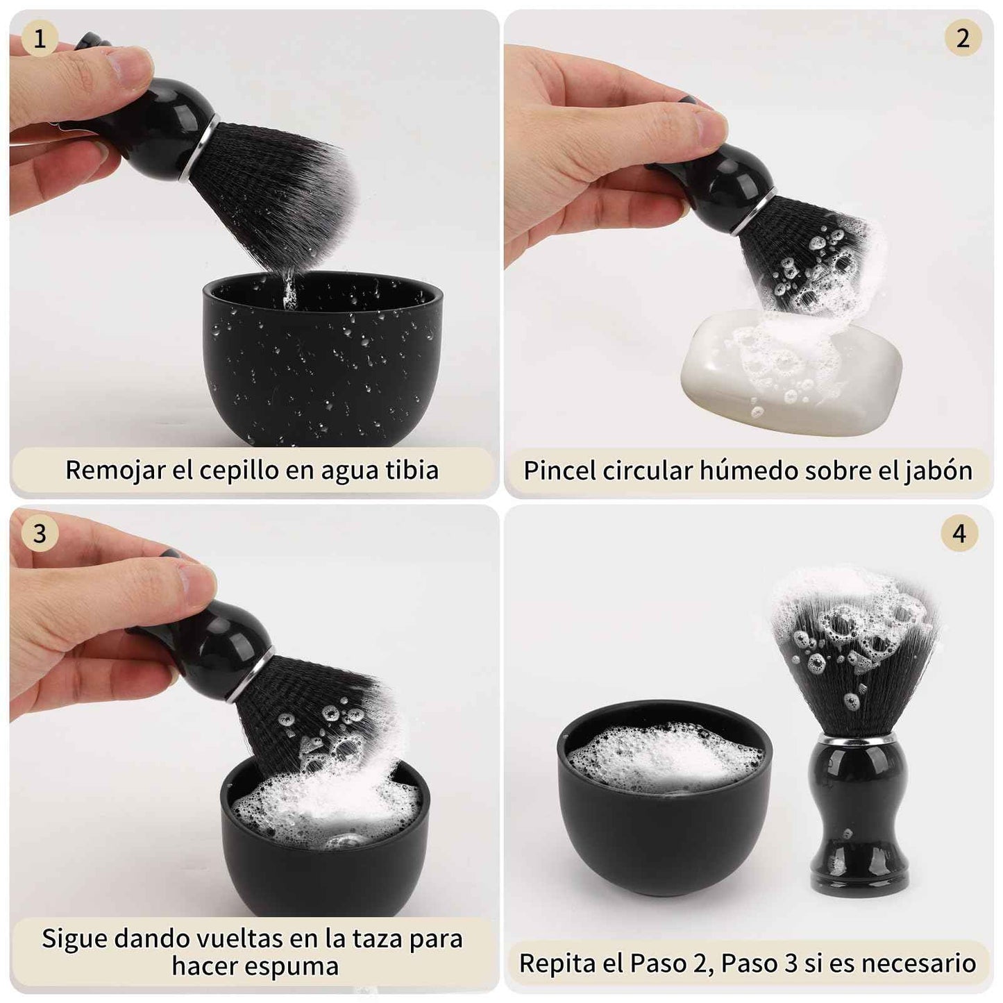 ZJchao Shaving Brush Stand Bowl Set - Men's Wet Shaving Kit with Shaving Bowl, Brush Holder & Stand Shaving (Black)