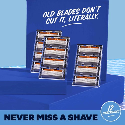 Dollar Shave Club | 6 Blade Razor Refills (12 Pack) | 6 Stainless Steel Blades for a Close & Comfortable Shave