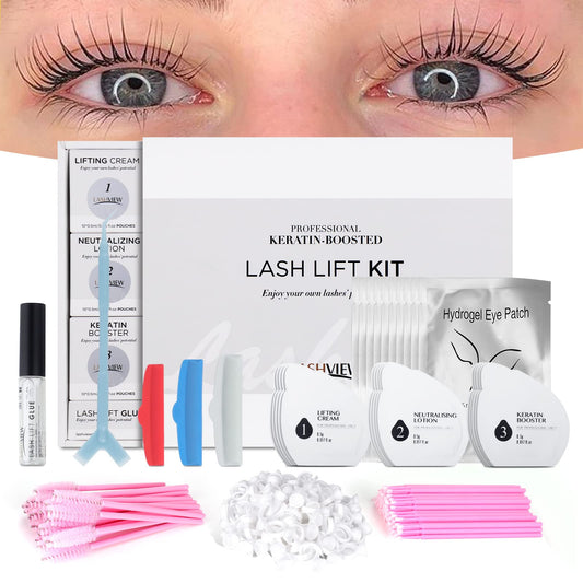 LASHVIEW Lash Lift Kit,Lash Lift,Professional Eyelash Perm Kit,Liquid Set,Semi-Permanent,Curling Perming,Wave Lift Extension Perm Set,10 Times