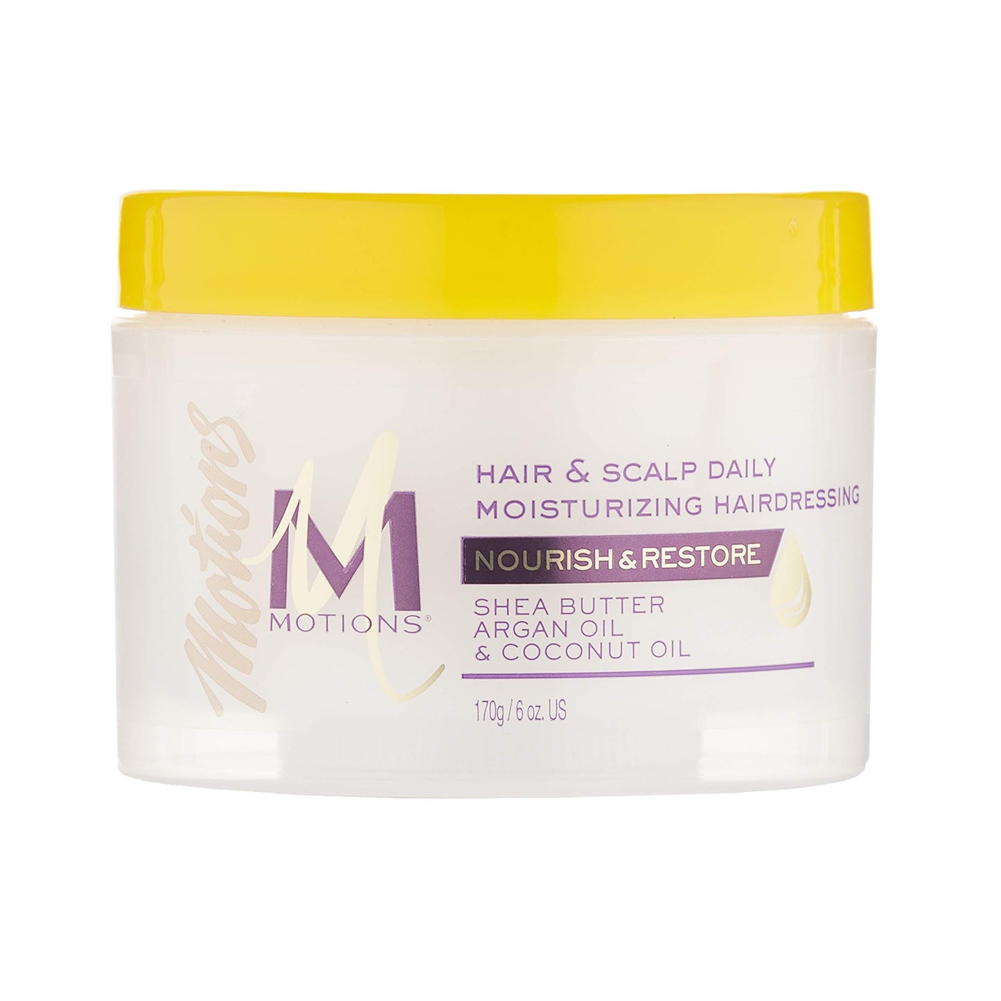 Motions Hair & Scalp Daily Moisturizing Hairdressing, Nourish & Restore, With Shea Butter, Argan Oil & Coconut Oil, 6 Ounce (3 Pack)