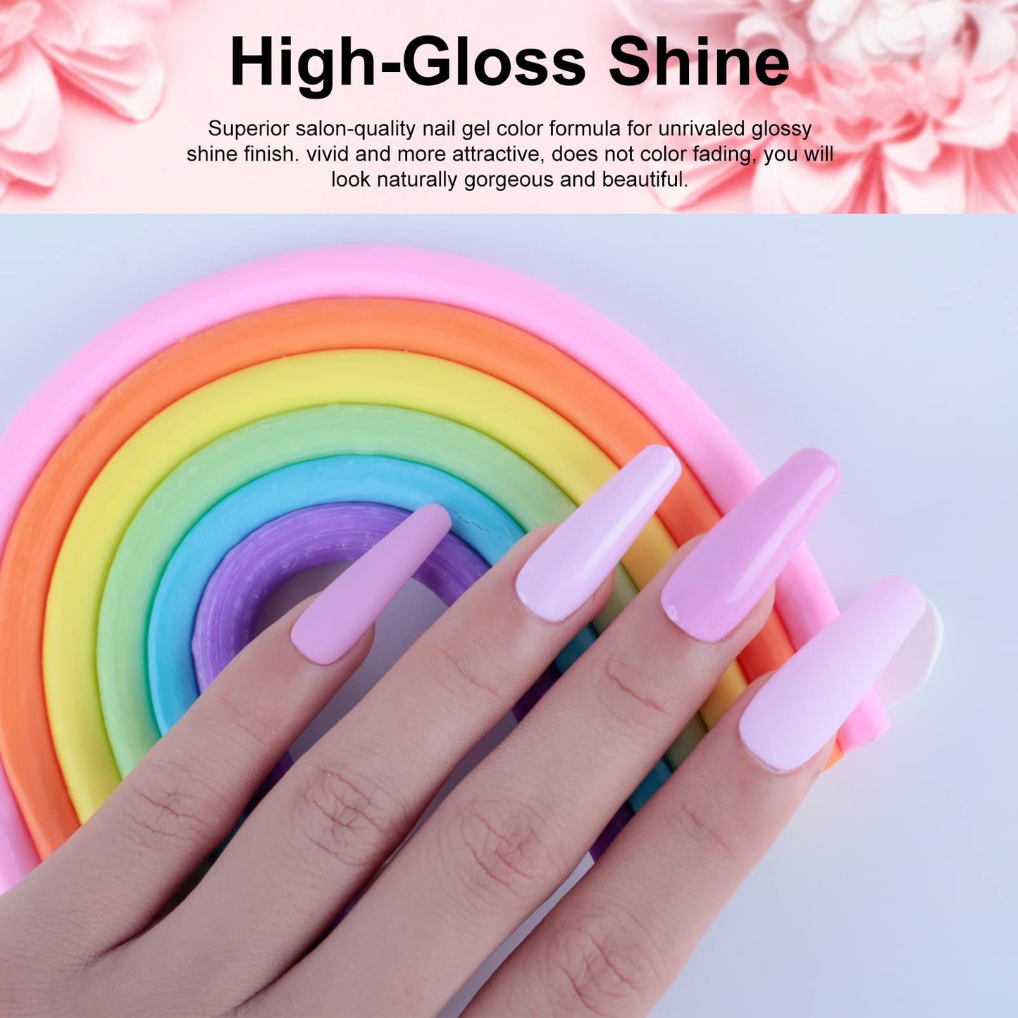 Imtiti Pink Gel Nail Polish Setï¼? Colors Nude Pink Pastel Gel Polish Kit, Soak Off Pink Confetti Glitter Nail Gel Polish Spring Summer Nail Art Manicure Starter Kit