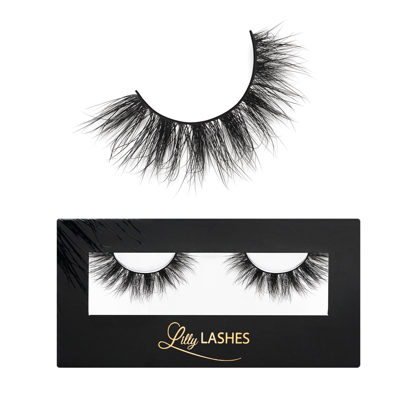 Lilly Lashes Rome 3D Mink Lashes - Mink Eyelashes, The Original Lilly Lash, Wispy Lashes Natural Look, Reusable Eyelashes up to 25x, Fluffy Eyelashes, Strip Lashes - Lash Glue not Included