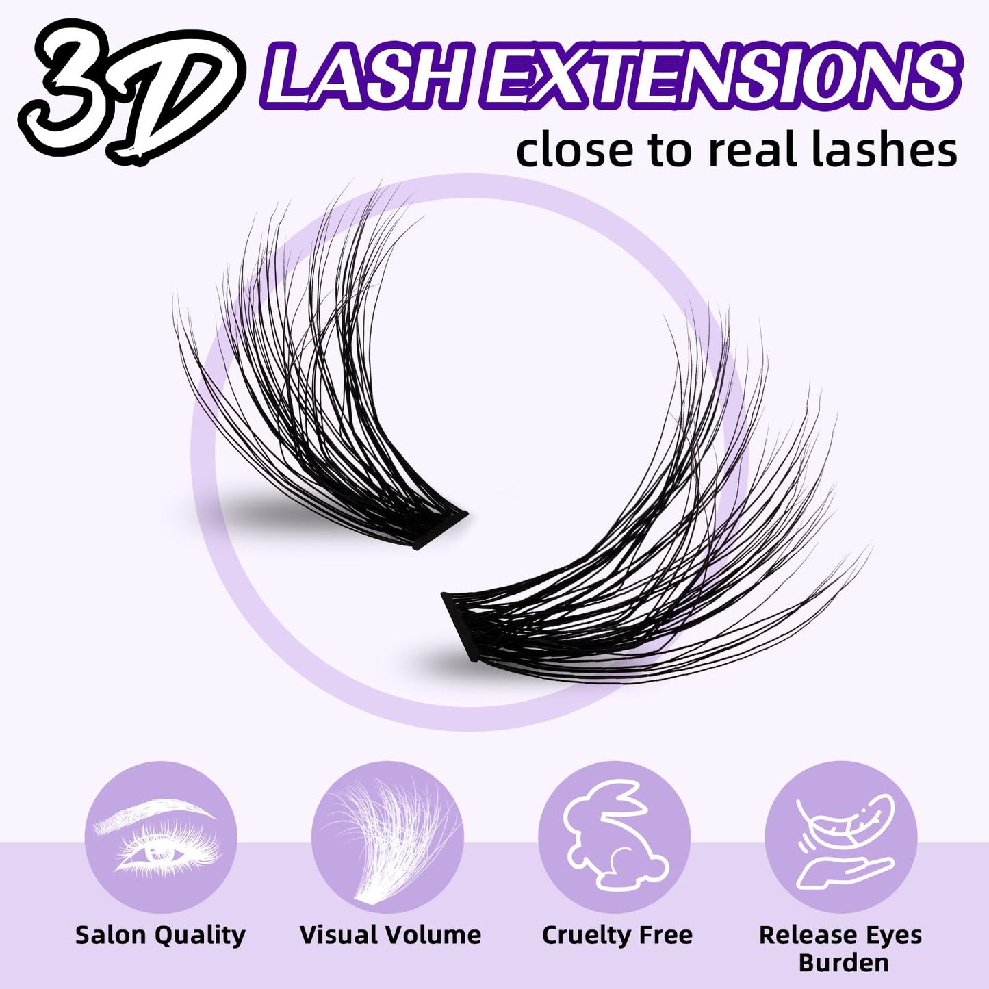 Lash Extension Kit 3D Thick Lash Clusters Kit 280pcs Eyelash Extension Kit 10-18mm 70D D Curl DIY Lash Extension Kit with Lash Bond and Seal, Lash Remover (KIT-70D-MIX10-18mm)