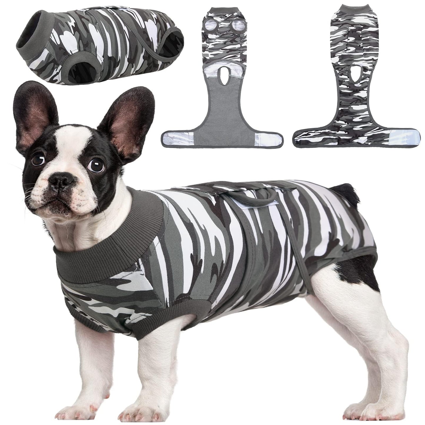 Kuoser Recovery Suit for Dogs Cats After Surgery, Professional Pet Recovery Shirt Dog Abdominal Wounds Bandages, Substitute E-Collar & Cone,Prevent Licking Dog Onesies Pet Surgery Recovery Suit