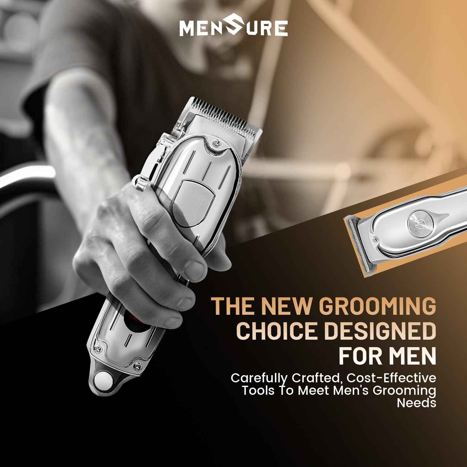 Mensure Hair Clippers for Men, Home Haircut Kit with Scissors, Comb & Guide Combs, Cordless Hair Trimmer Set for Family Use