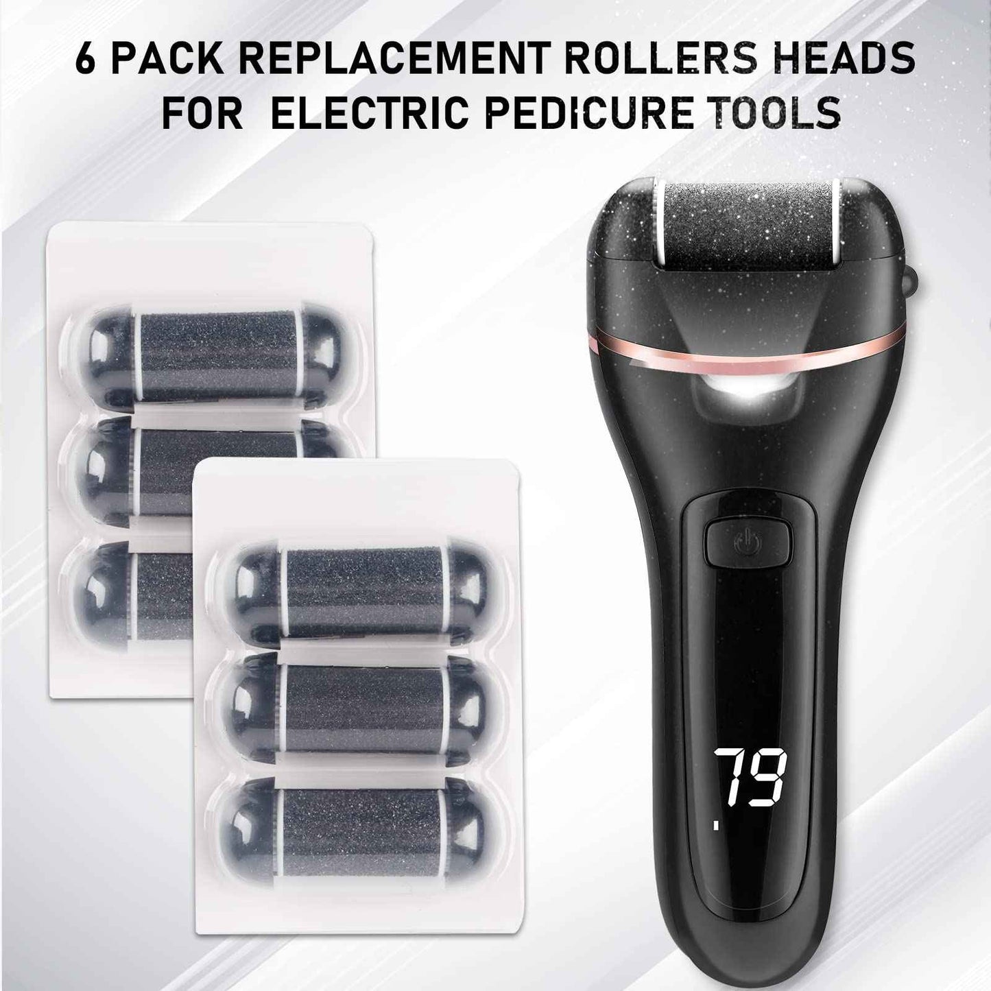27 in 1 Electric Callus Remover for feet Professional Pedicure kit,Foot Care Tools,Pedicure Tools,Replace Roller Head for feet Refill Roller Extra