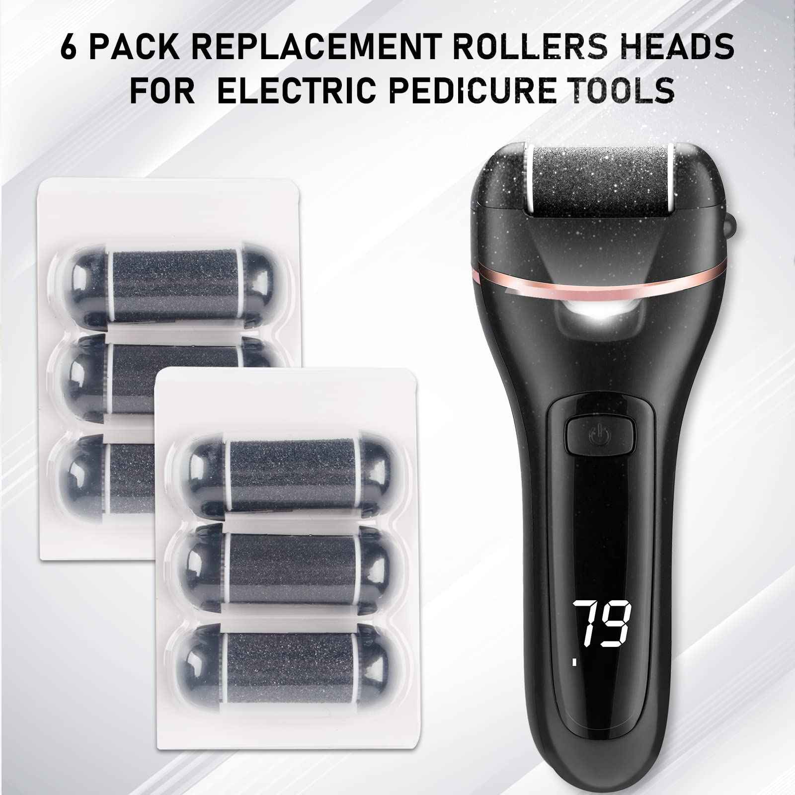 27 in 1 Electric Callus Remover for feet Professional Pedicure kit,Foot Care Tools,Pedicure Tools,Replace Roller Head for feet Refill Roller Extra