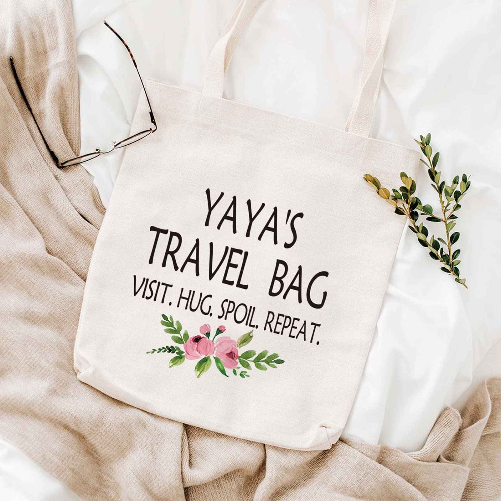WCGXKO Yaya Gift Grandma Mother's Day Gift Birthday Gift Travel Gift Cosmetics Bag Toiletry Bag Gift for Yaya (YAYA'S TRAVEL tote) …