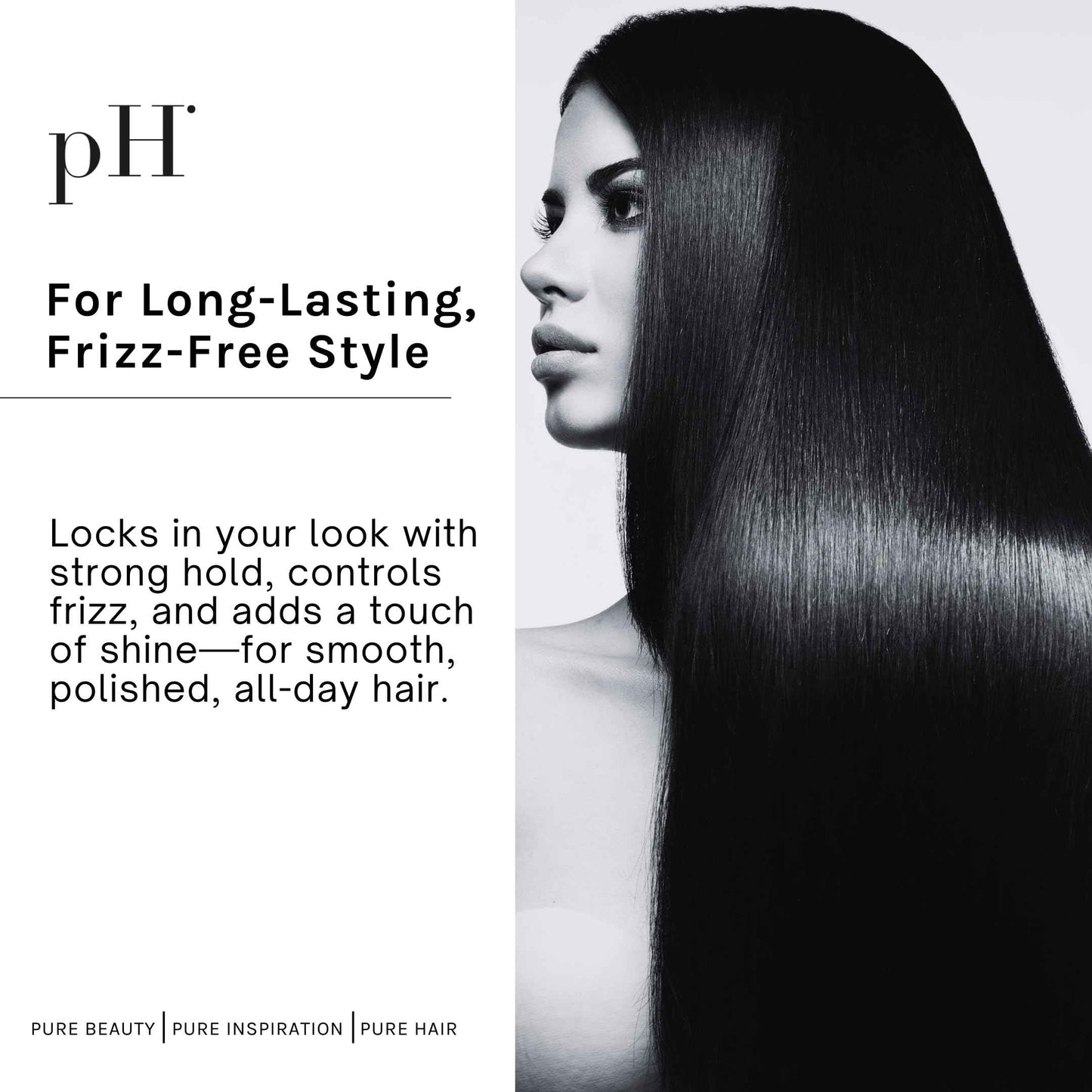 pH PURE HAIR Extra Hold Hairspray - Strong, Anti-Frizz & Humidity-Resistant Non-Aerosol Hair Spray with Floral Scent - Fast-Dry - 10.1 oz