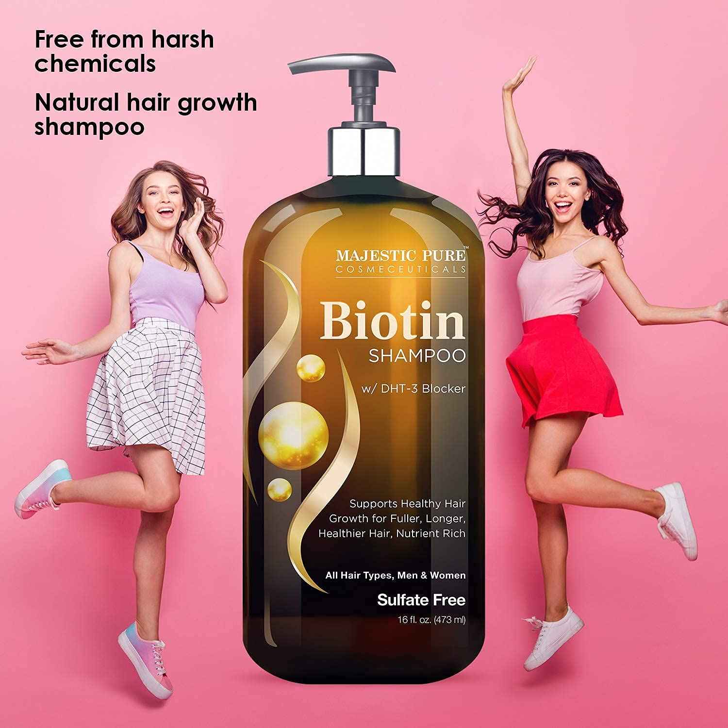 Majestic Pure Biotin with DHT Blocker Complex Shampoo and Conditioner Set (16 oz each) and Biotin Shampoo (16 oz) Bundle
