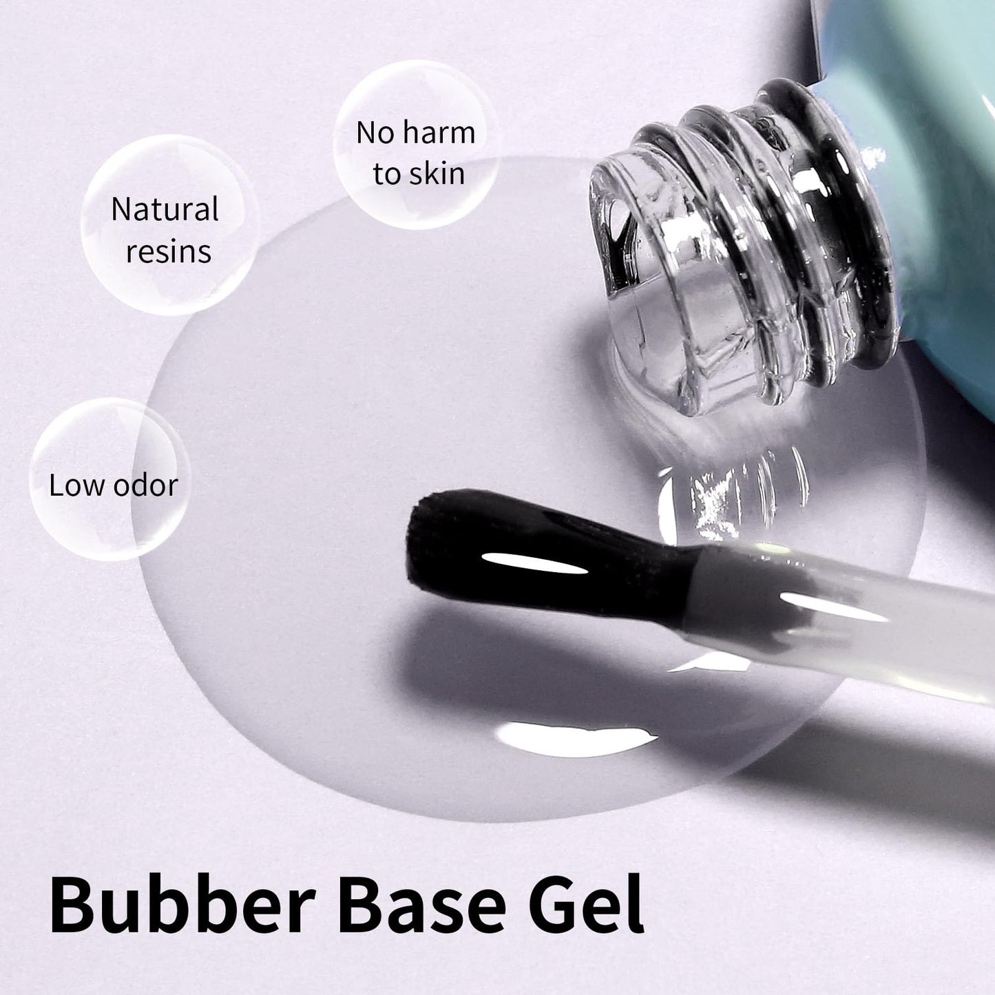 Firedeep Rubber Base Gel Polish, 16ML Clear Base Gel for Nails Builder Gel Nail Strengthener Gel Nail For Starters DIY Nail Art U V LED Soak Off 1Pcs