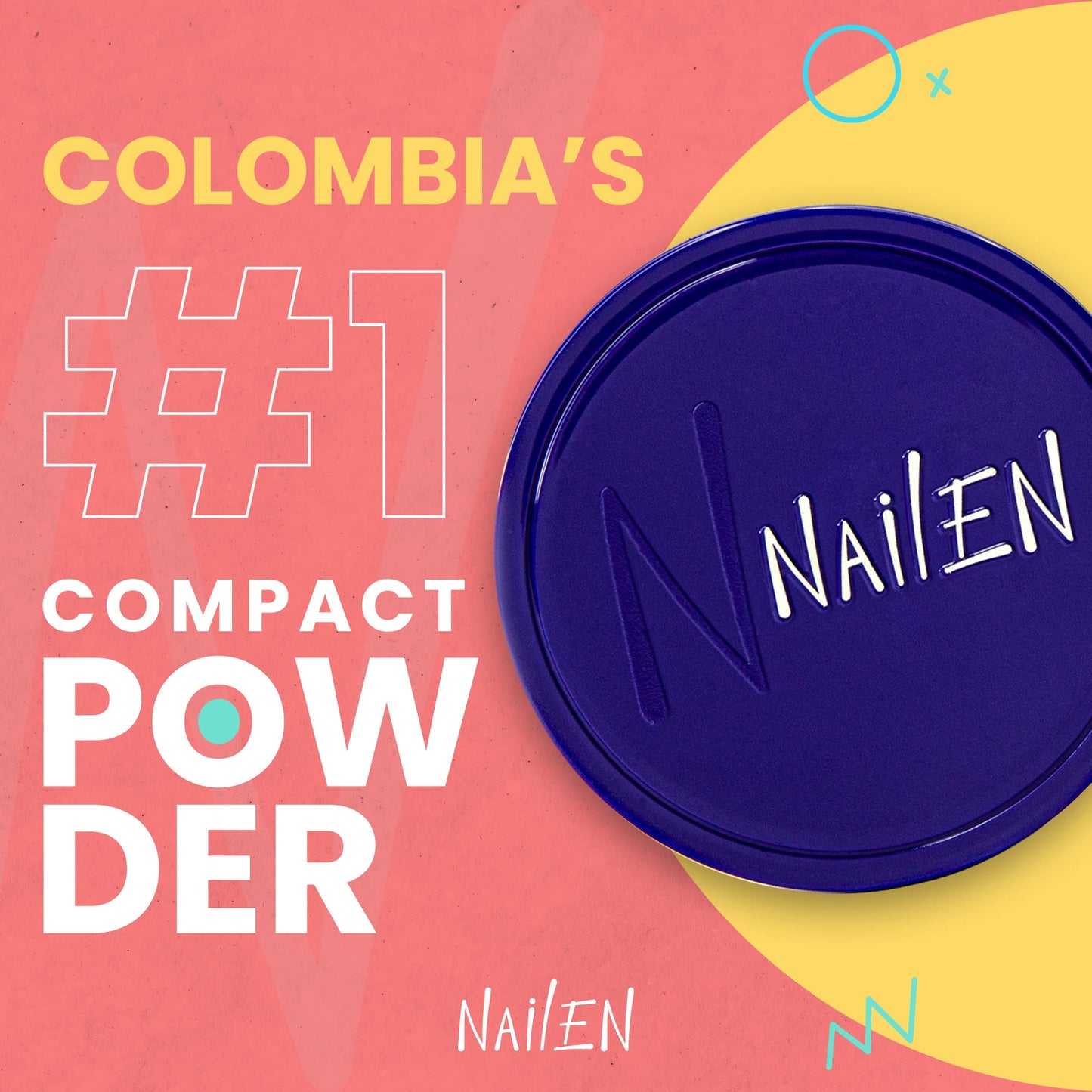 Nailen Compact Makeup Setting Powder with Matte Finish, Shine Control, Full Coverage - Ideal for All Skin Types & Poreless Smooth Look - Tone 2, (1 Count)