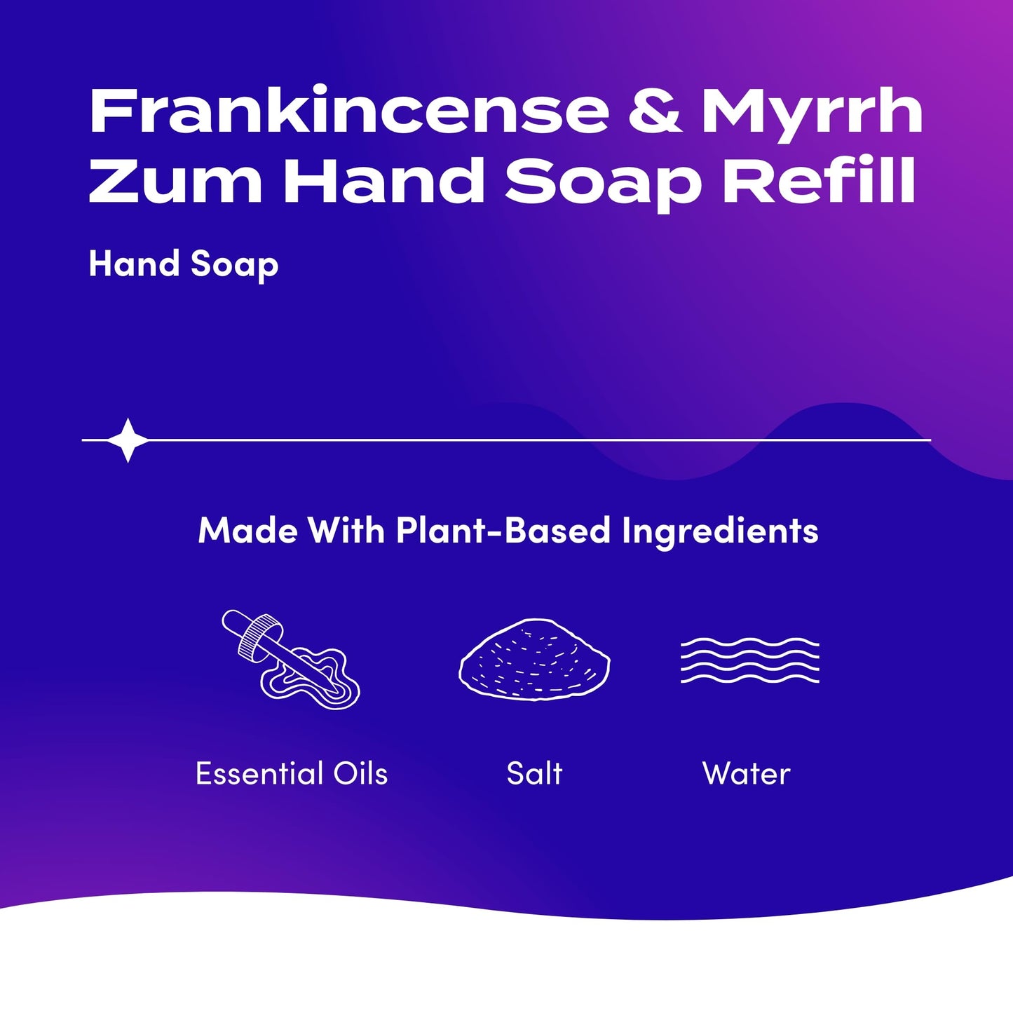 Zum Indigo Wild Hand Soap - Natural Liquid Hand Soap - Perfect Bathroom & Kitchen Hand Soap - Frankincense & Myrrh Scent - 32 oz Refill