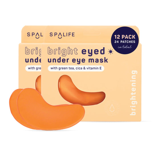 SpaLife Beauty Bright Eyed Undereye Masks – Hydrogel Eye Patches for Dark Circles, Puffiness, & Dullness with Vitamin E, Green Tea – 2-in-1 Skincare – 24 Pairs