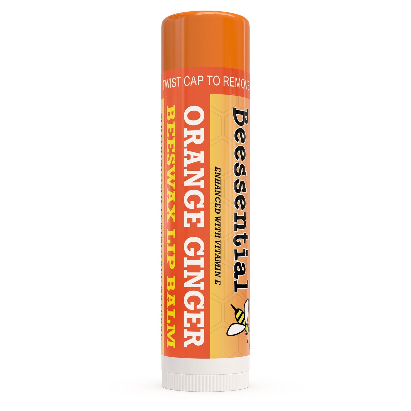 Beessential Natural Bulk Lip Balm, Orange Ginger, 18 Pack | For Men, Women, and Children. Great for Gifts, Showers, & More