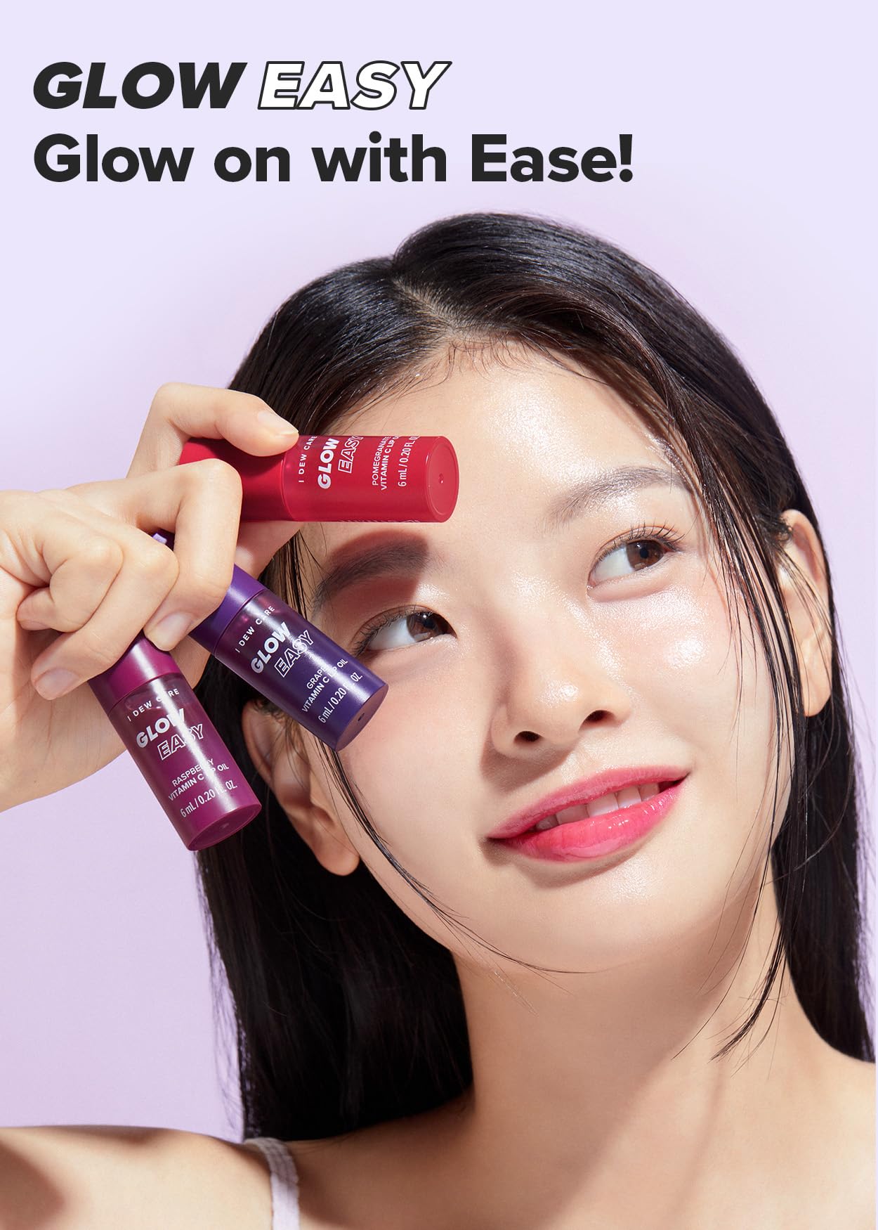 I DEW CARE Lip Oil - Glow Easy Raspberry | Vitamin C Lip Oil, Pigmented Glossy Lip Oil, Nourishing, Korean Makeup, Tinted Lip Care, Cool Pink, Glass Skin Look, Korean Skincare, 0.20 Fl Oz