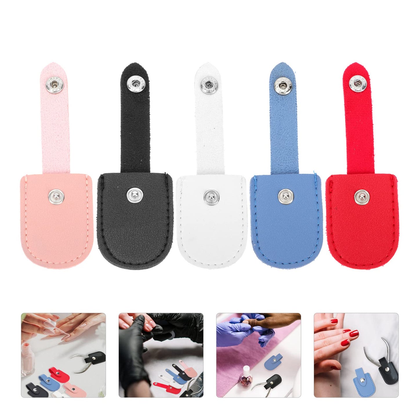 minkissy 10 Pcs dead skin shears protective case Nail salon accessories Cuticle nippers container leather nail tools for nail art nail cuticle cover cuticle scissor case pu