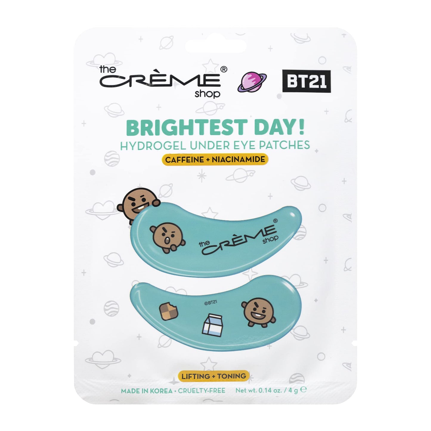 The Crème Shop BT21 “Brightest Day!” SHOOKY Hydrogel Under Eye Patches | Lifting & Toning (3 Pack)