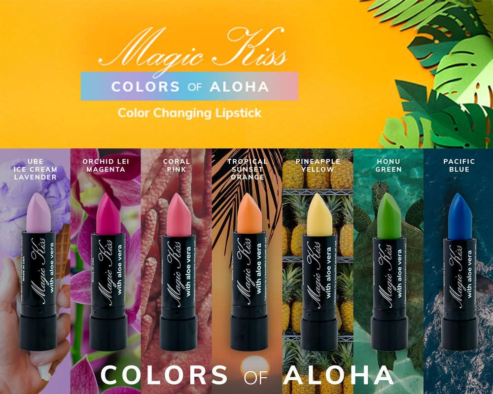 Magic Kiss Lipstick Set Aloe Vera Color Changing 6 Pack MADE IN USA (Chocolate)