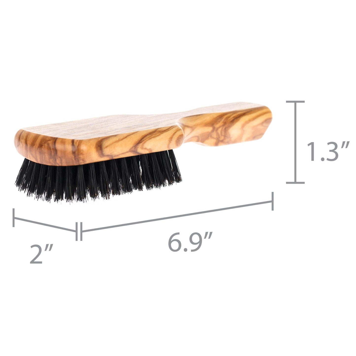 Fendrihan SMALL Men's Hairbrush Pure Boar Bristle with Real Olivewood Handle 6.75 Inches, Made in Germany