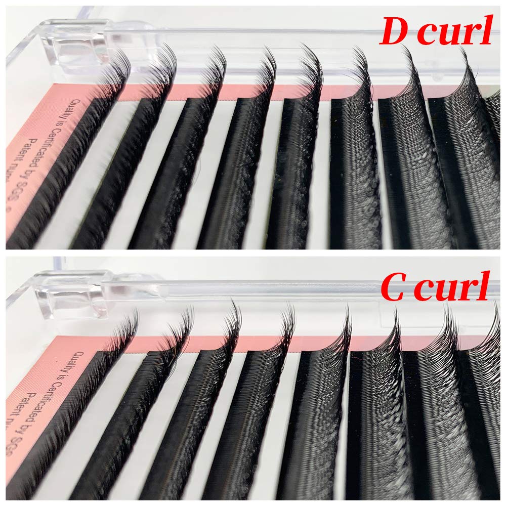 NAGARAKU 5 Trays yy Eyelash Extensions y lash 0.07mm D curl 9/10/11/12/13mm in 1 pack Premade 4D Easy Fan Russian Volume Cluster Faux Mink Matte Black 12 rows