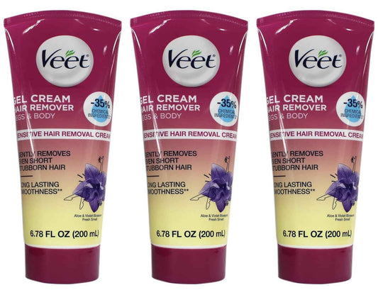 Fast Acting Gel Cream Hair Remover Veet Hair Remover Women 6.78 oz (Pack of 3)
