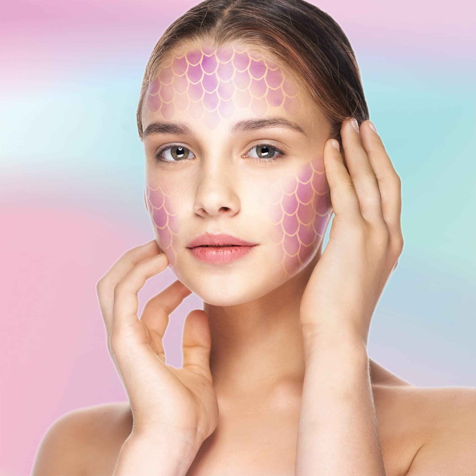 Stencil1FX - Dragon Scales Eye Makeup Stencil for Costumes, Dress Up, Halloween, Cosplay, Arts, Face Painting